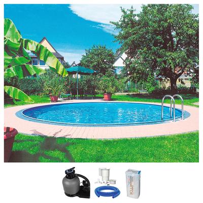 Rundpool KWAD "PALMA inkl. Dämmung Protector zum Volleinbau", weiß, H:120cm Ø:350cm, Schwimmbecken, Rundpool, 5-tlg., mit Foliensack 0,6mm