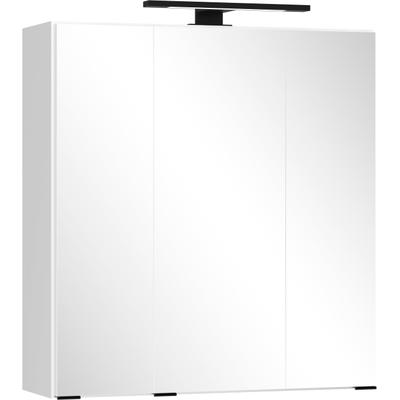 Badezimmerspiegelschrank WELLTIME "CADIZ, gedämpfte Scharniere", weiß, B:60cm H:64cm T:20cm, Holzwerkstoff, Schränke, Rundumsicht, dank besonderer Klapptechnik