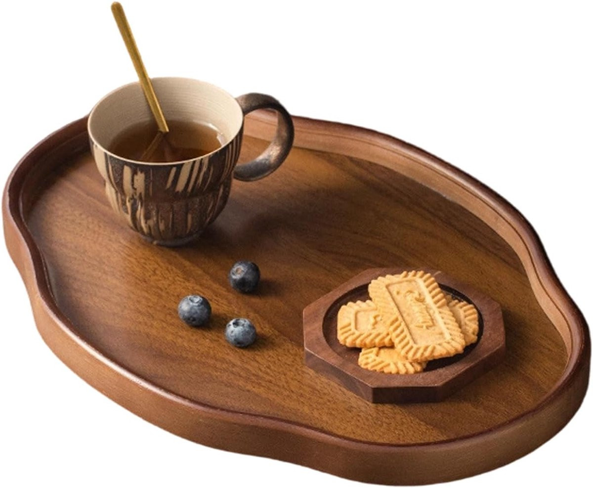 Houten Serveerbord in Houtkleur met Rustiek Landelijk Design - 29 x 21 cm