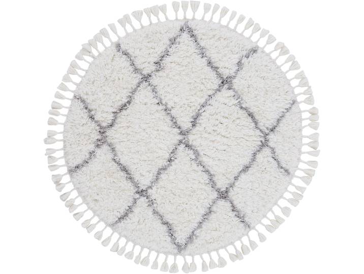 Hochflor-Teppich CARPETFINE Eddy , weiß, H:30mm Ø:80cm, Polyester, Teppiche, Hochflor-Teppich, Shaggy Langflor mit Fransen, starke Größenauswahl, Wohnzimmer