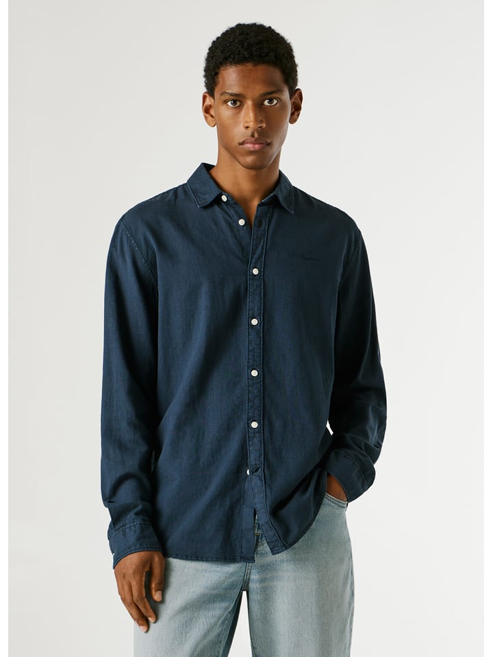 Pepe Jeans Hemd "Payon" - Regular fit - in Dunkelblau - S