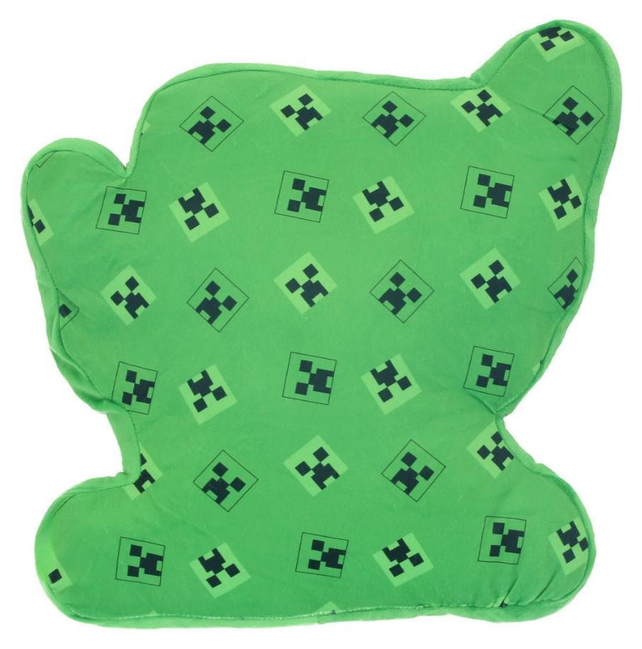Unyqoos Minecraft fleece deken met vormbaar kussen Survival Mode set, blauw/groen, voor kinderen