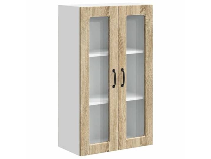 IBUQDDV Wandglas-Schrank Porto Sonoma-Eiche 60 x 31 x 100 cm Holzwerkstoff,Küche,Innenbereich,Wandmontage,geräumige Fächer,Ablagen,Stauraum,modernes Design