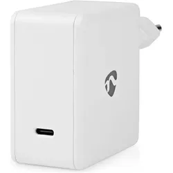 Nedis Netzladegerät 100 W GaN Schnellladefunktion 3.0 5.0 A A - Anzahl der Ausgänge: 1, USB-C™, Auto (100 W, 1 Port), USB Ladegerät, Weiss