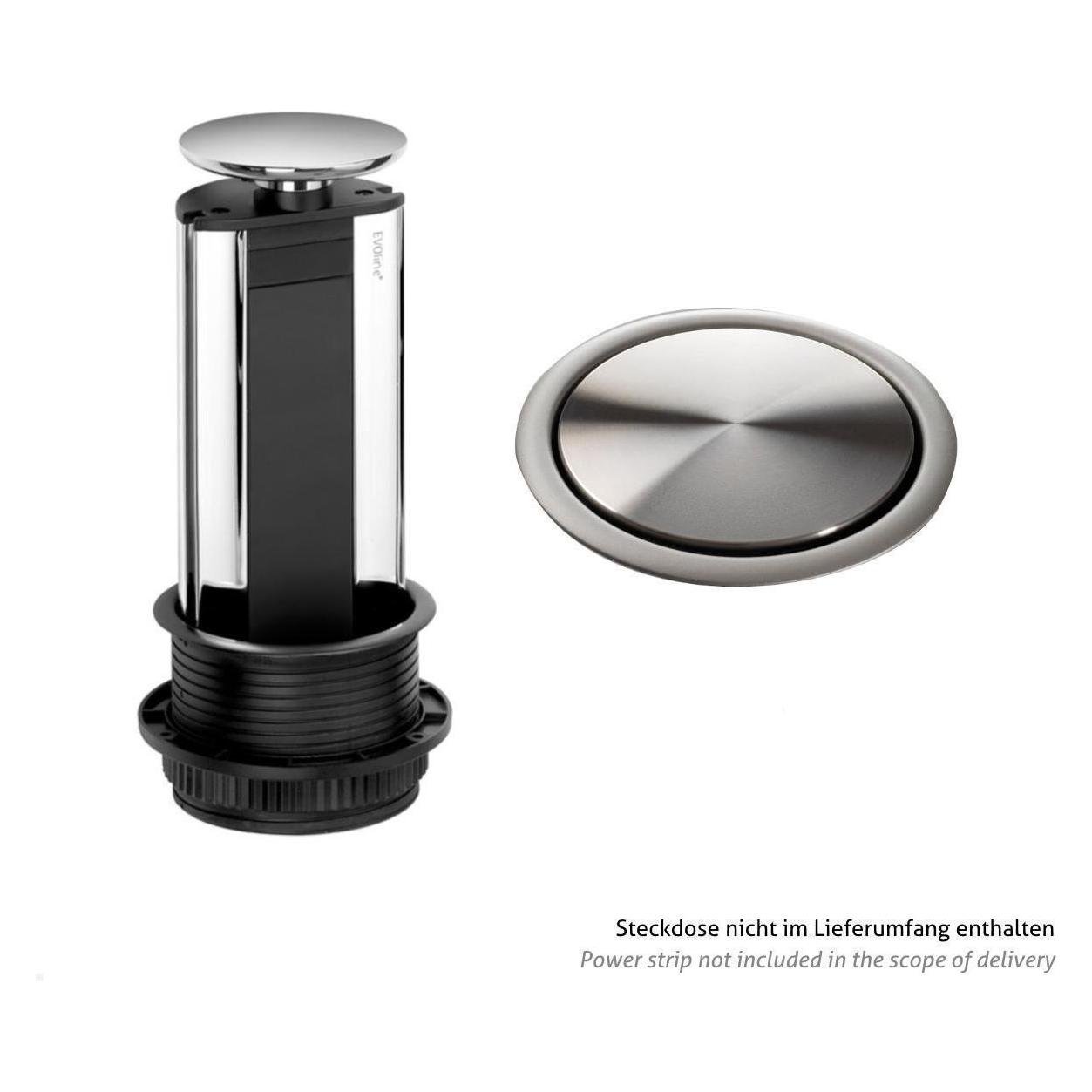 Evoline Port Zubehör Wippdeckel für Steckdose, Edelstahl (159909037900)