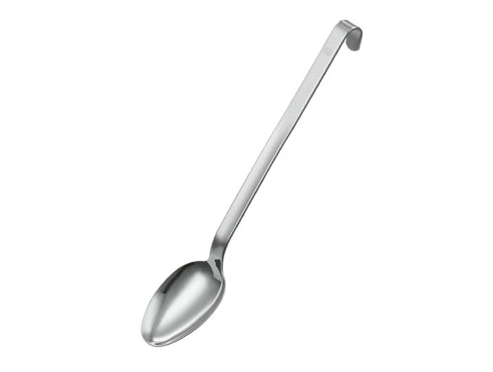 RÖSLE Gießlöffel, Edelstahl 18/10, 31,5 cm, silbern Hochwertiger Küchenlöffel mit Hakengriff, spülmaschinengeeignet zum Übergießen von Speisen