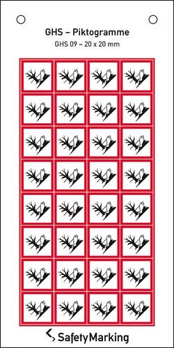 SafetyMarking 30.B1043 GHS-Gefahrenpiktogramm 09 Umwelt Folie selbstklebend (B x H) 20mm x 20mm 32St.