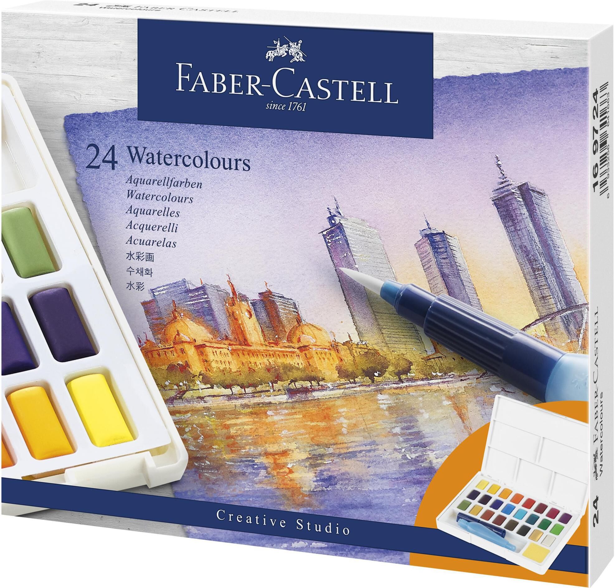 Aquarellstifte FABER-CASTELL "Waterco", bunt, Kunstfaser, Stifte, Aquarellstifte bunt Einheitsgröße