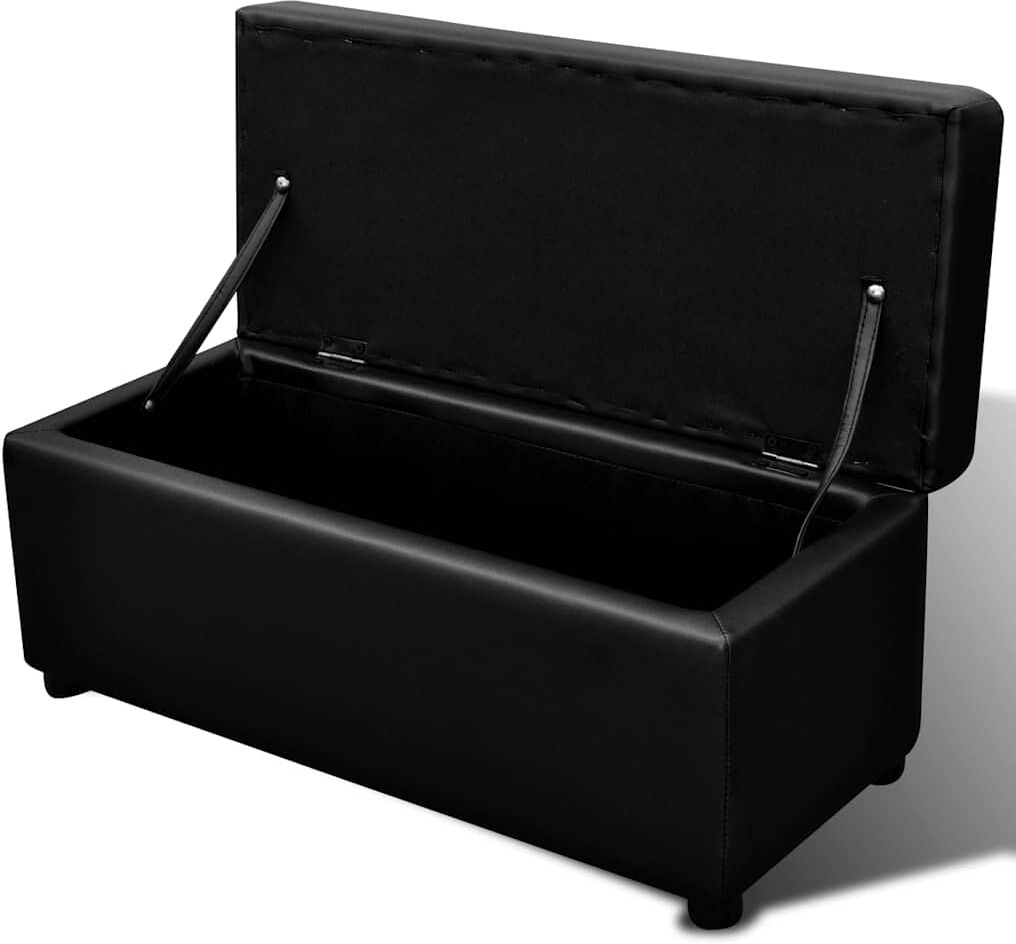vidaXL Set de banc de rangement en simili cuir Noir
