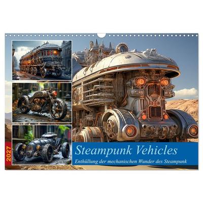 Steampunk Vehicles (Wandkalender 2027 DIN A3 quer), CALVENDO Monatskalender