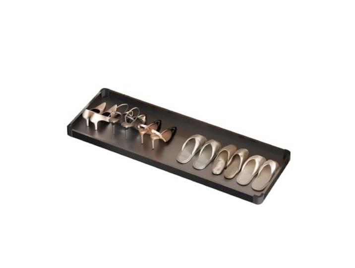 YDHFCD Herausziehbares Schuhfach Unter Schrank Feder, Aluminium, leichte Reinigung, platzsparend(Black,81x46x6cm)
