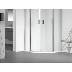 RIHO Zürich Viertelkreis-Duschwanne, Ablauf 90mm, Montage auf Fußboden, weiß glänzend, D001021005, Ausführung: 800x800x45/25mm