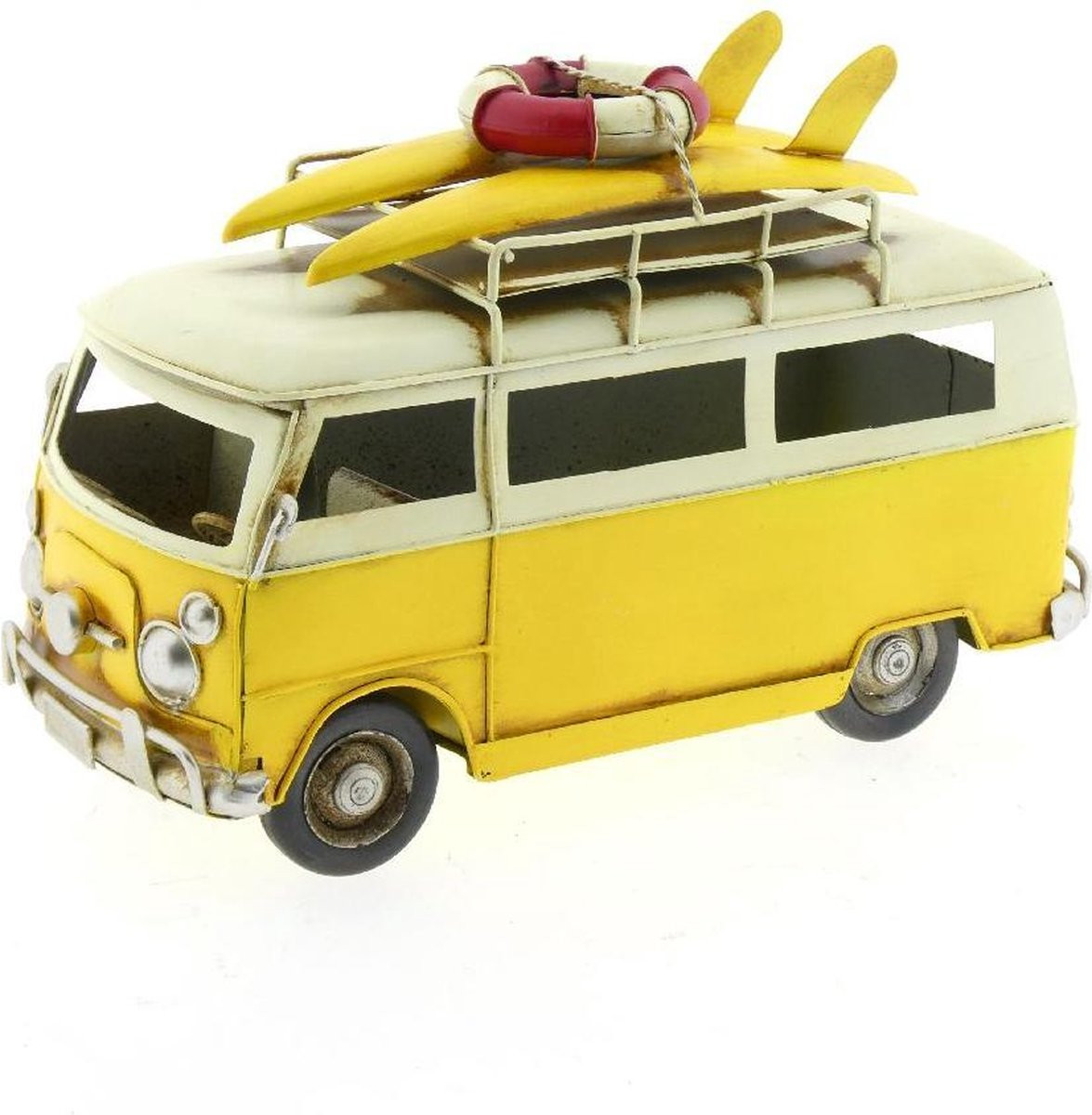 Metalen surfauto bus Geel voor volwassenen