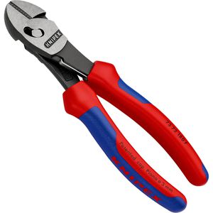 Knipex Seitenschneider 73 72 180 F TwinForce, Kraft-Schneider, 180 mm, poliert, Mehrkomponentengriffe, mit Öffnungsfeder