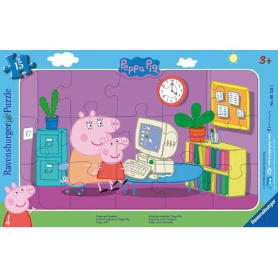 Rahmenpuzzle Ravensburger PP: Peppa am Computer 15 Teile