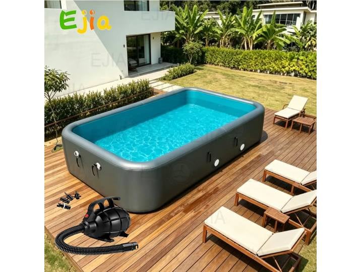 Piscine gonflable hors sol robuste 3x2x1,2 m, grande piscine familiale en PVC épaissi pour extérieur, jardin, adultes