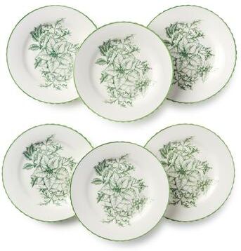 "Certified International Winter Evergreen Set of 6 Canape Plate, 6in 6 asst - 6"" L x 6"" W x 0.5"" H"