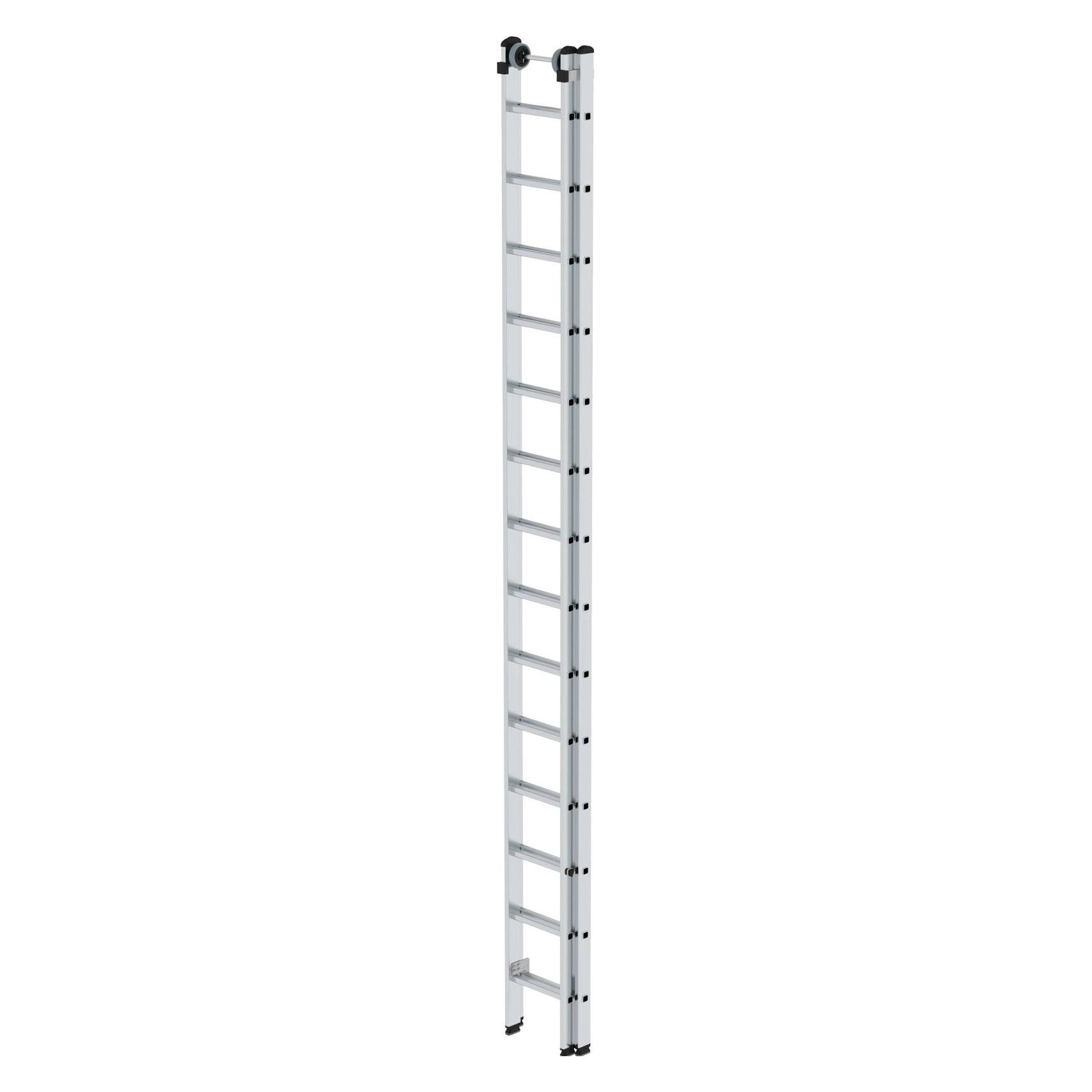 Munk Sprossen-Schiebeleiter 2-teilig ohne Traverse 2x14 Sprossen (Gerüst, 722 cm) (020214)