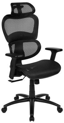 Flash Furniture Ergonomic Mesh Office Chair with Synchro-Tilt, Headrest, Adjustable Pivot Arms