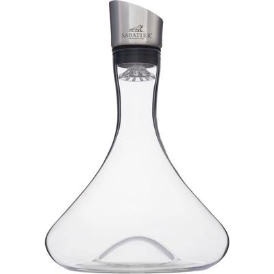 Dekanter "Brasserie", transparent, 1.800ml, Edelstahl, Kristallglas, SABATIER INTERNATIONAL, Karaffen, 1,8 L Fassungsvermögen, Kristallglas, inkl. Edelstahl Reinigungsperlen