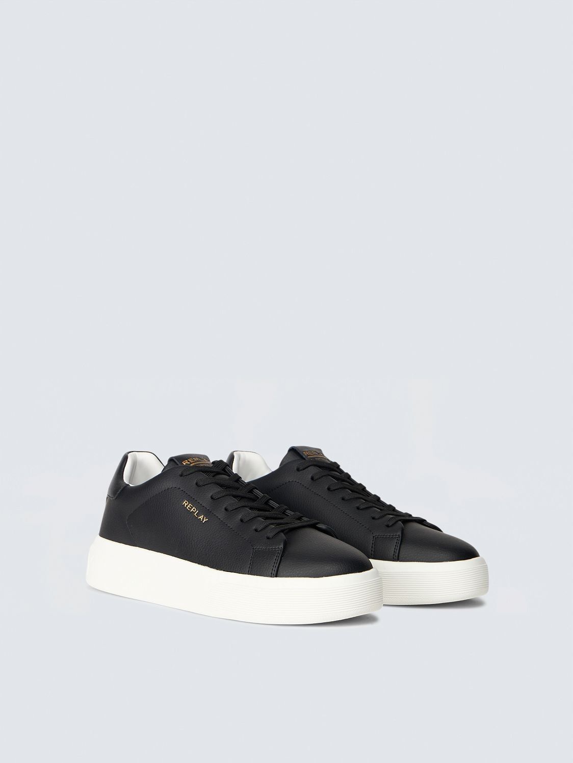 Sneaker REPLAY "NOTTING FUTURE", Herren, Gr. 43, Textil, schwarz, Leder, unifarben, Basic, Schuhe Sneaker, Klassik-Sneaker, Halbschuh, Plateausneaker mit Logoschriftzug