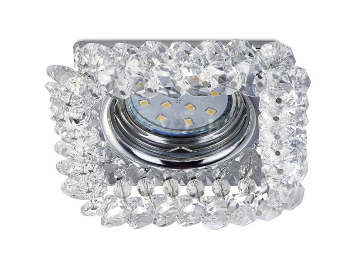 Spot Armatuur GU10 - Trion Dilomy - GU10 Inbouwspot - Vierkant - Chroom - Aluminium - 100mm