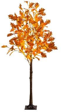 Nearly Natural 5-ft Pre-Lit Burnt Orange Autumn Maple Artificial Fall Tree - Green