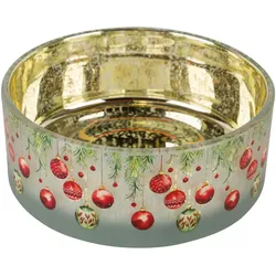 Glasschale Weihnachtskugeln - rot|weiß|gold