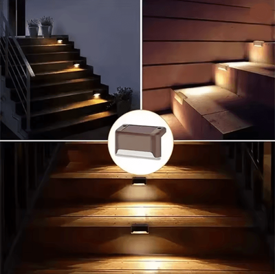 Inspire Essentials SolarGlow Outdoor Step And Deck Light brown Warm 4 Pack