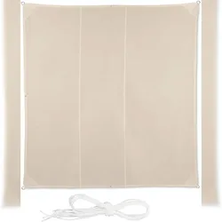 HELLOSHOP26 Quadratisches Sonnensegel 4 x 4 m beige