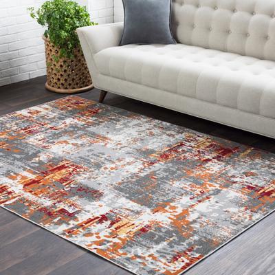Livabliss Trocadero Red Contemporary Abstract Area Rug - 2' x 3'