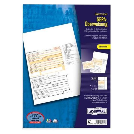 Sigel Laserware Bankformulare SEPA-Überweisung Bankneutral DIN A4 (LW0257)