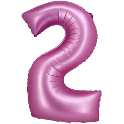 XL Folienballon pink matt Zahl 2