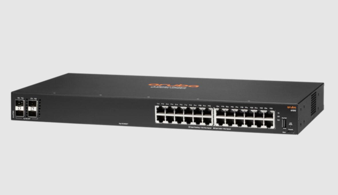 HPE Networking CX6100 Switch 24-Port 1GBase-T 4-Port 10G SFP+ rackmountfähig JL678A