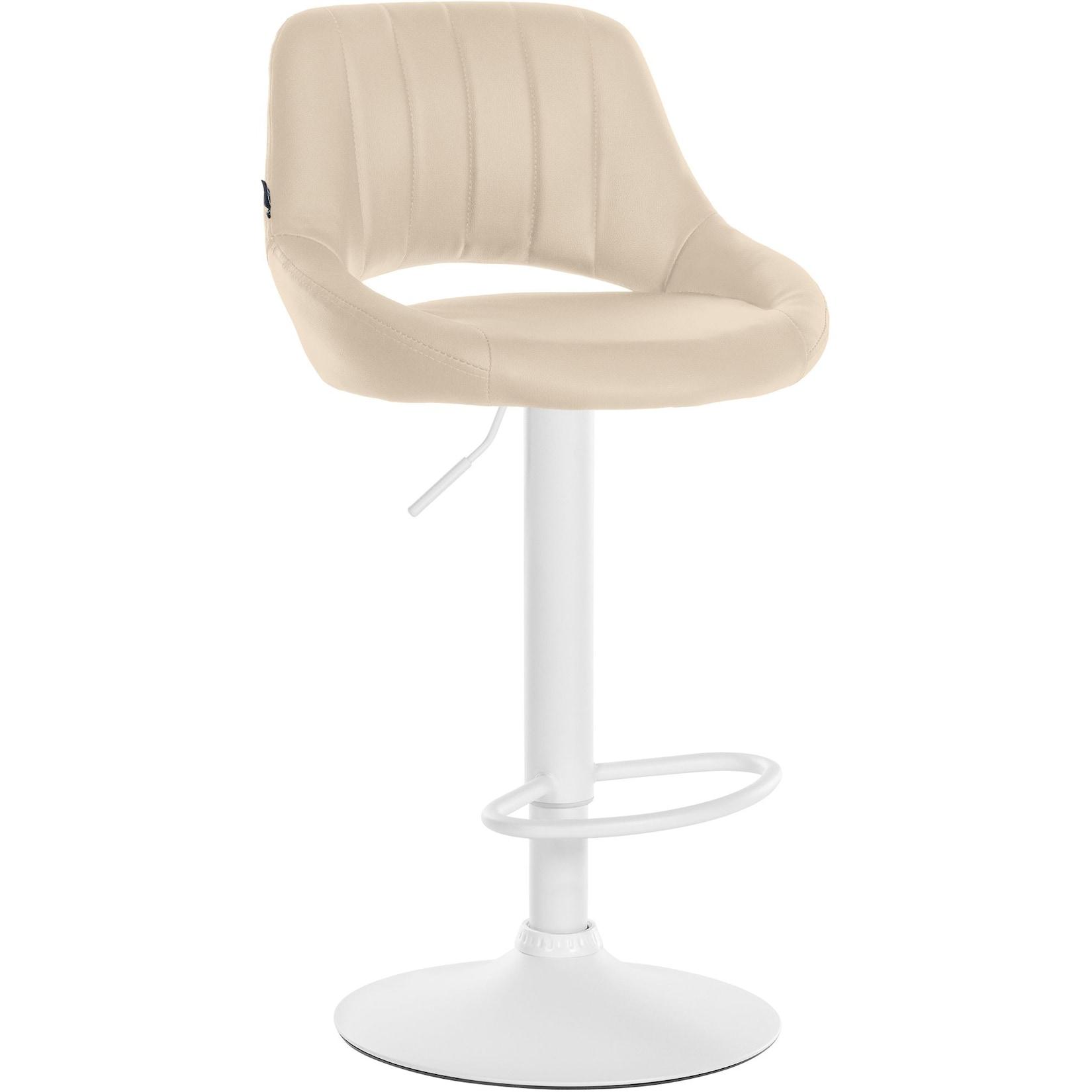 CLP Barhocker Milet Kunstleder weiß Farbe: creme, Gestell Farbe: weiß