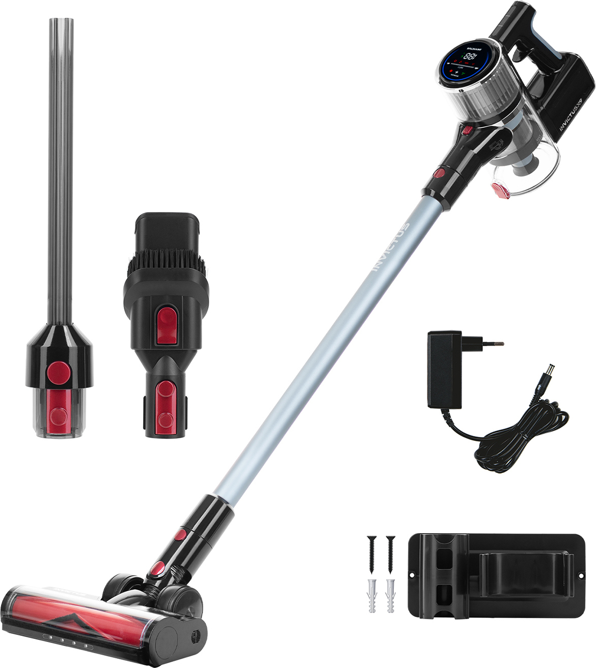 Genius Akku-Hand-und Stielstaubsauger Invictus X9 Facelift Kabellos 12-tlg., Akkustaubsauger Kabellos, Beutellos HEPA 3