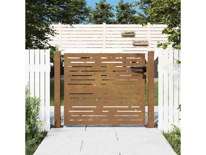 vidaXL Gartentor 100x100 cm Cortenstahl Quadratisches Design