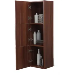 Madrid Schrank 155 cm, Tür Anschlag: rechts, Holzfarbe Badmöbel: C020 Nussbaum dunkel Dekor