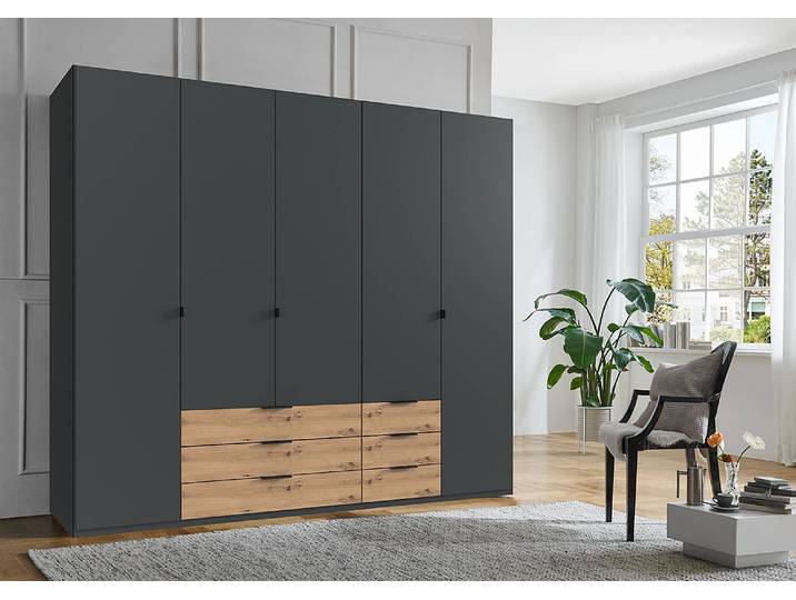 Armoire à portes battantes 225cm Noir Sans portes miroir