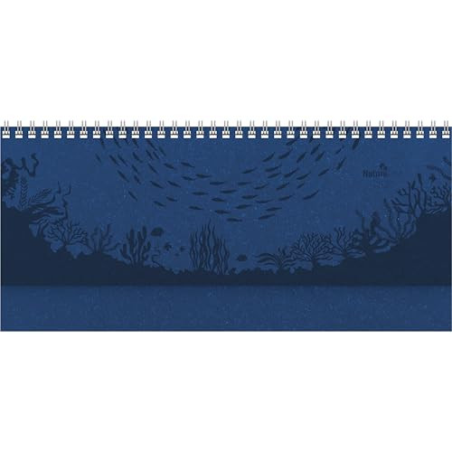Alpha Edition Nature Line Ocean 2026 Tafelkalender - Horizontale kantoorkalender met weekoverzicht en notitiegedeelte - B: 29,7 cm, H: 13,5 cm