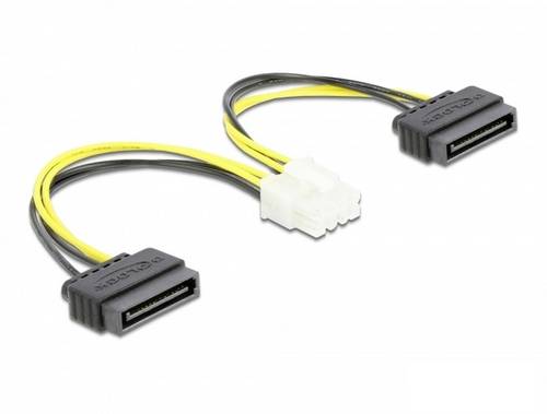 Delock Strom Anschlusskabel 0.15 m Schwarz, Weiß