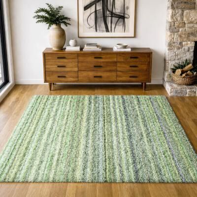 Addison Rugs Premium Washable Super Soft Stripe Spencer Dream Shag Rug