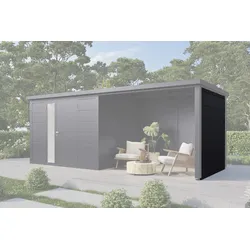 Wolff Finnhaus Seiten-/Rückwand 23 Metall Anthrazit für Terrassenanbau Ulrik & Linnea