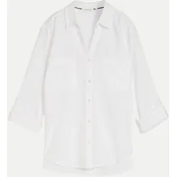 Bluse mit Brusttaschen Weiß 38