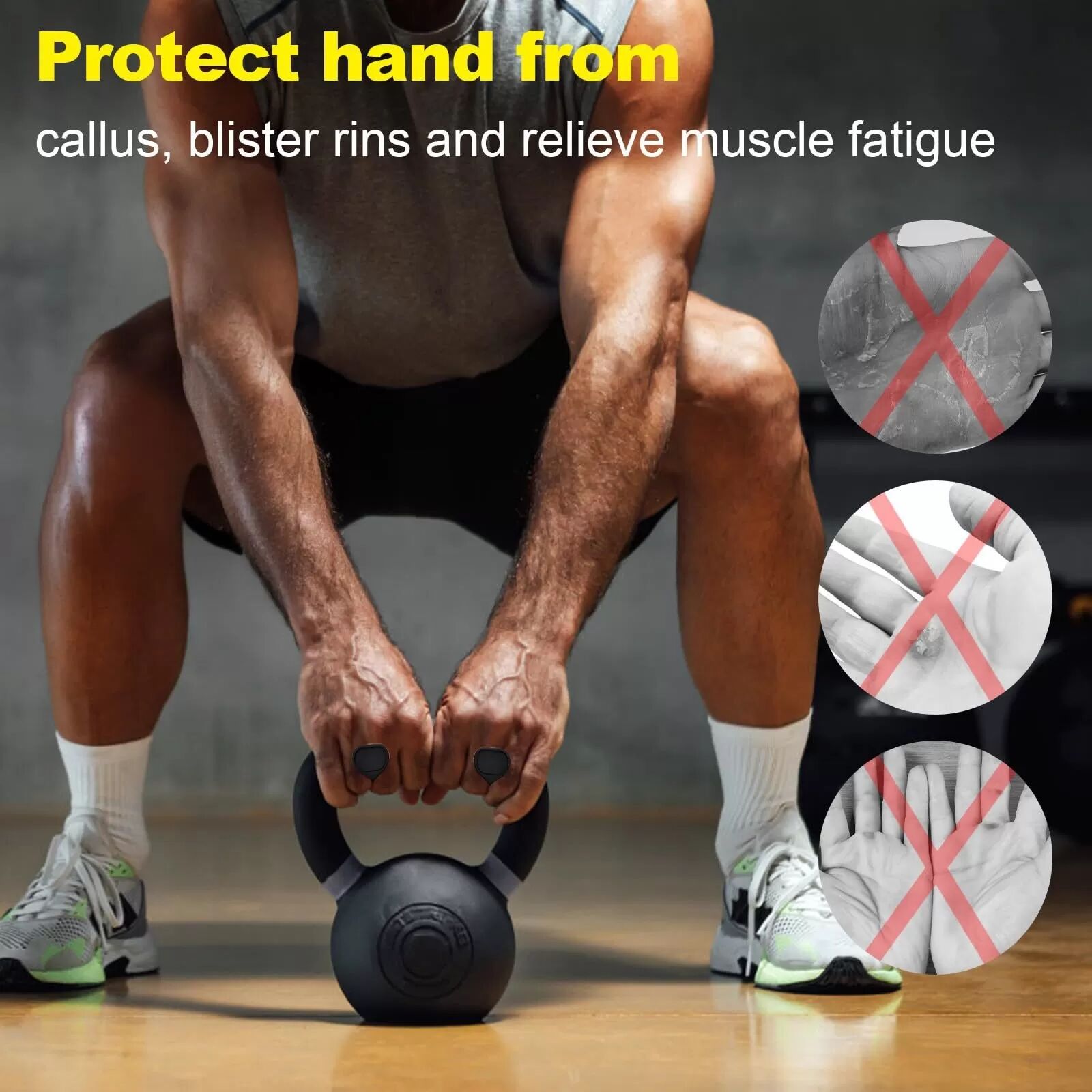 INF Poignées de musculation en silicone - Protections de paume pour la salle de sport
