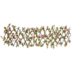vidaXL Rankgitter mit Künstlichem Efeu Erweiterbar Dunkelrosa 180x20cm