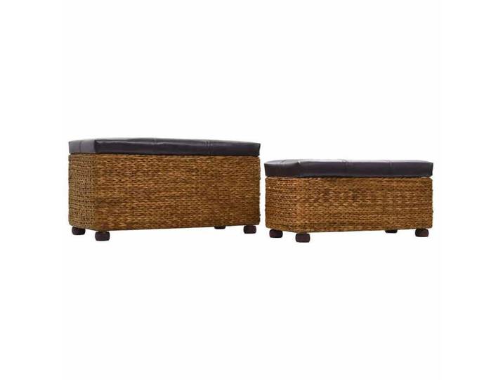 Magnifique Brun MEUBLE SIEGE - Ensemble de banc lot de 2 Jacinthe d'eau Marron - Banc coffre - Pour maison &&29062