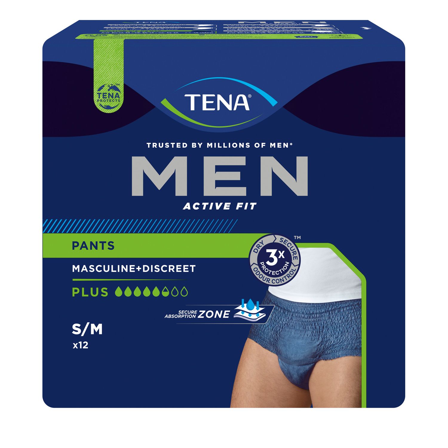 Tena MEN Act.Fit Inkontinenz Pants plus S/M blau 4x12 St Windeln