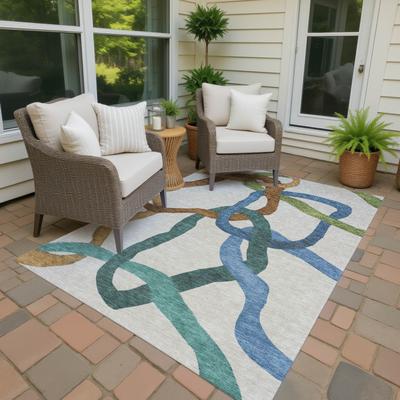 Addison Rugs Machine Washable Indoor/ Outdoor Abstract Links Chantille Rug