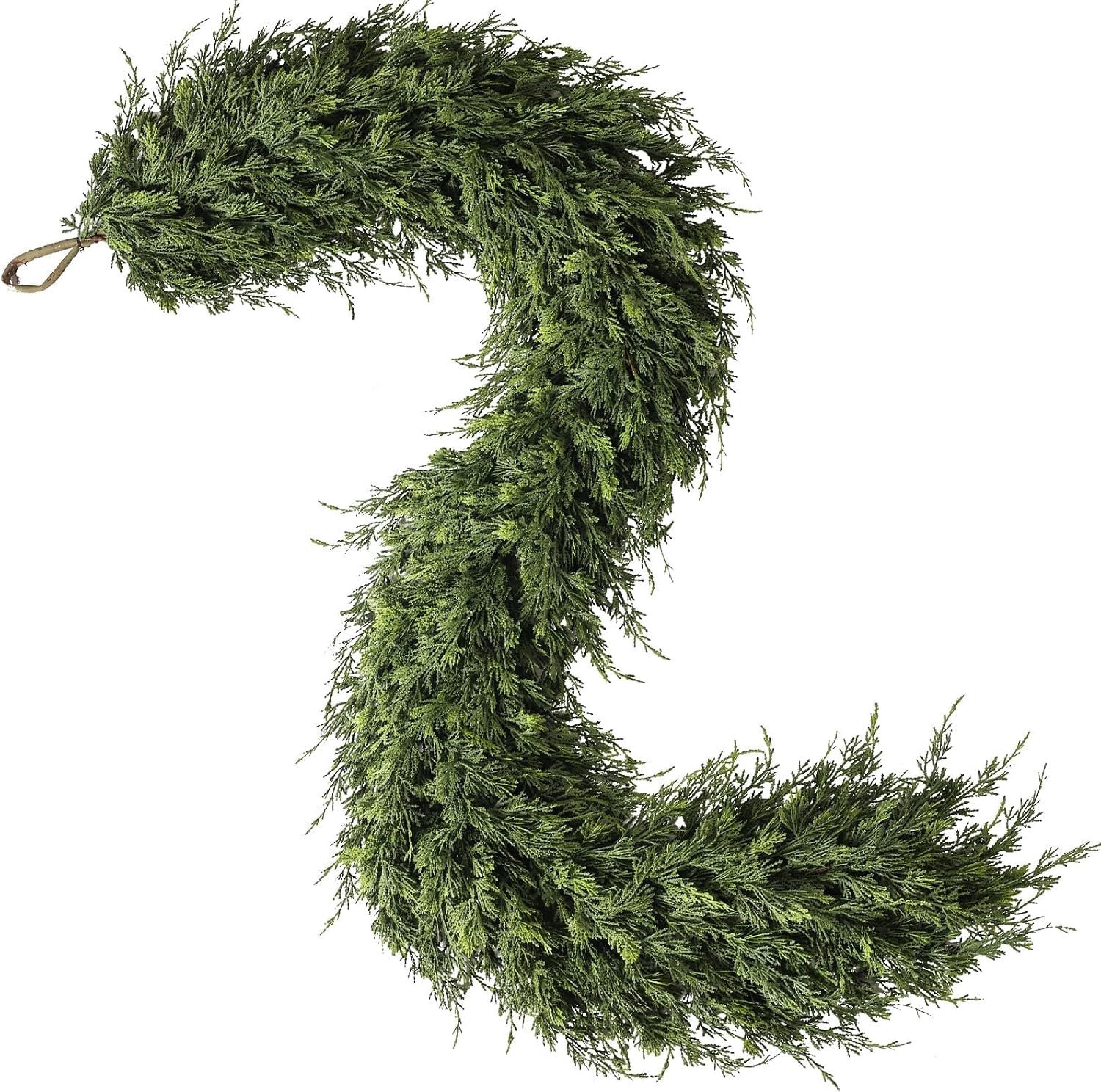 Realistische kunstmatige ceder kerstguirlande, 180 cm, groen